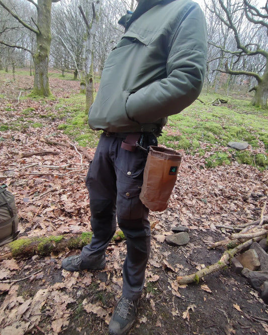 Waxed Canvas Foraging Belt Pouch - Round Base